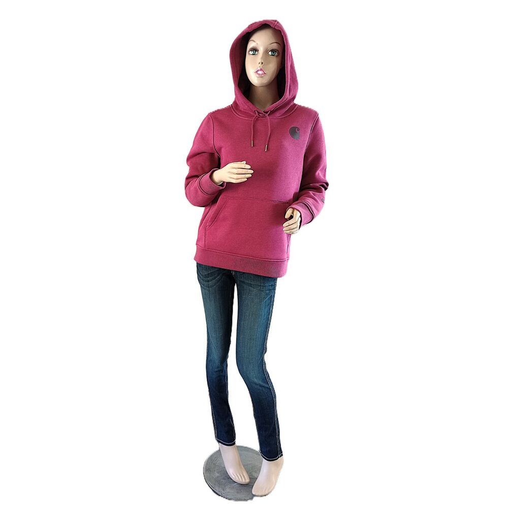 Carhartt relaxed fit hoodie Magenta pullover fleece pouch pocket size Small
